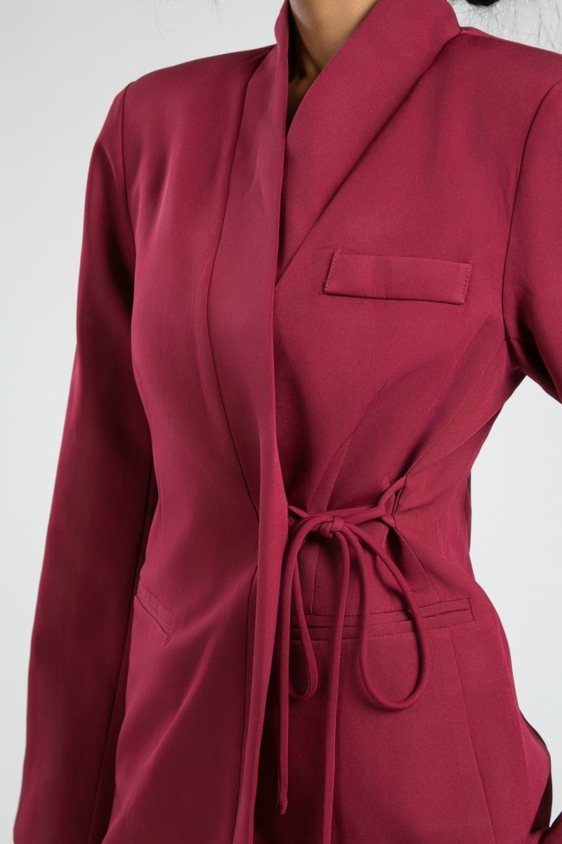 Modern Wrap Blazer with Side Drawstring