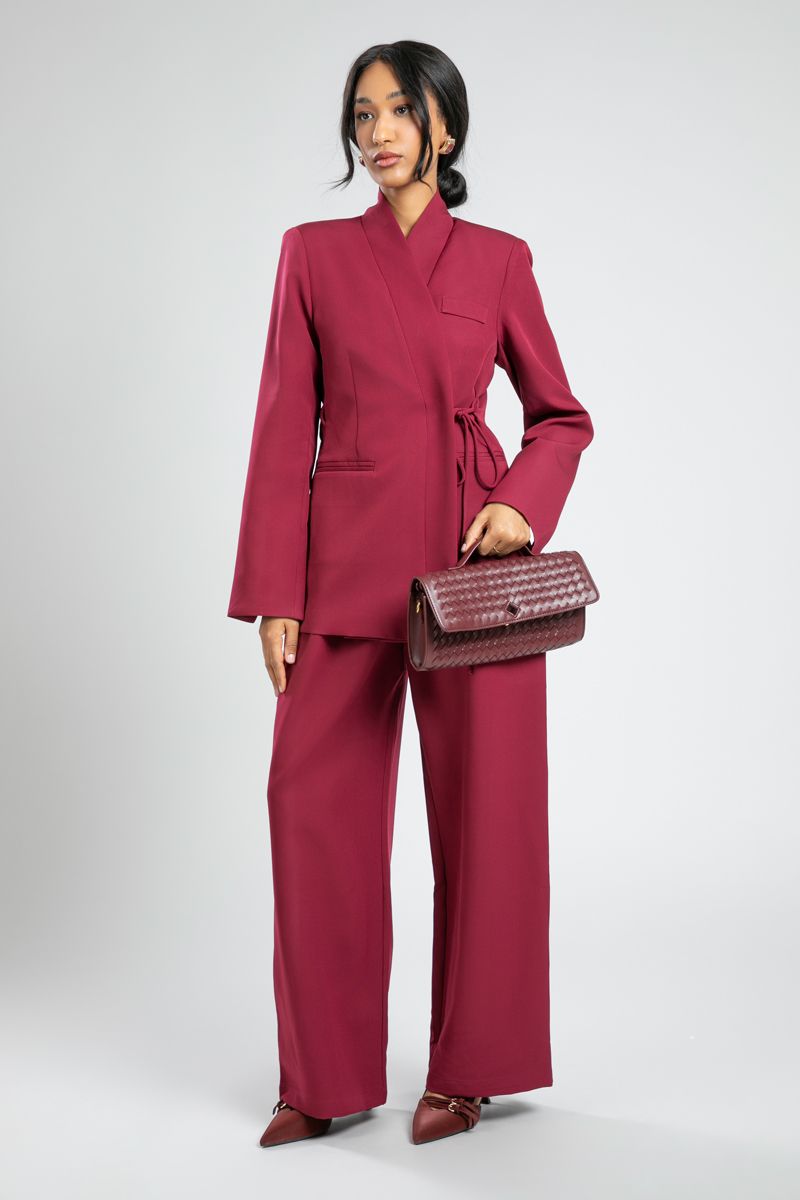 Classic Wide Leg Office Pants with Pleats