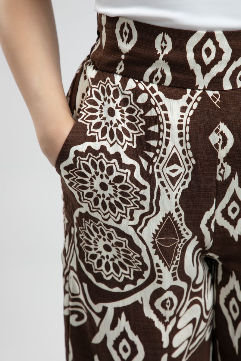 Printed Wide-Leg Flowy Pants