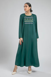 Embroidered Front Maxi Dress