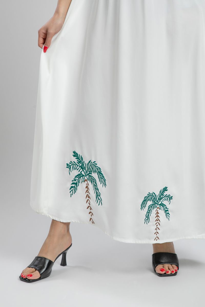 Puffed Sleeves Printed Maxi Dress