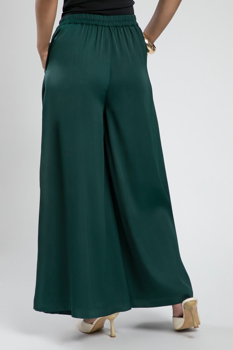 Wide Leg Pleated Pants with Side Pockets