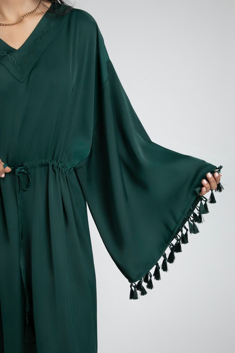 Evening Kaftan Dress with Tassel Details