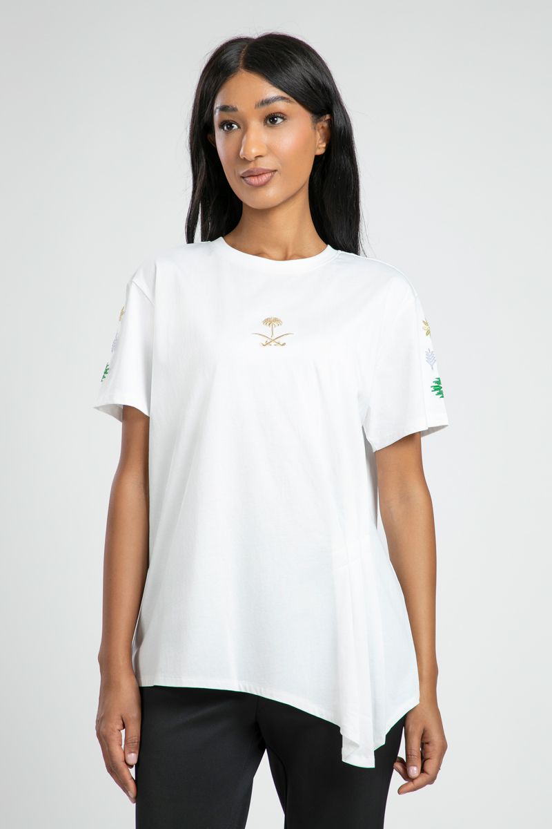 Asymmetric KSA Spirit Printed Tshirt
