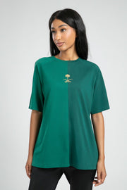 Contrast Style Tshirt with KSA Spirit Print