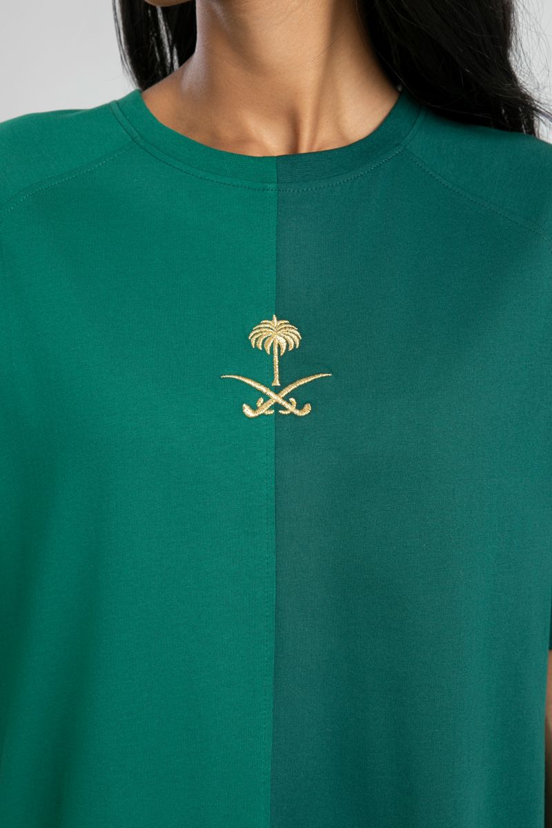 Contrast Style Tshirt with KSA Spirit Print