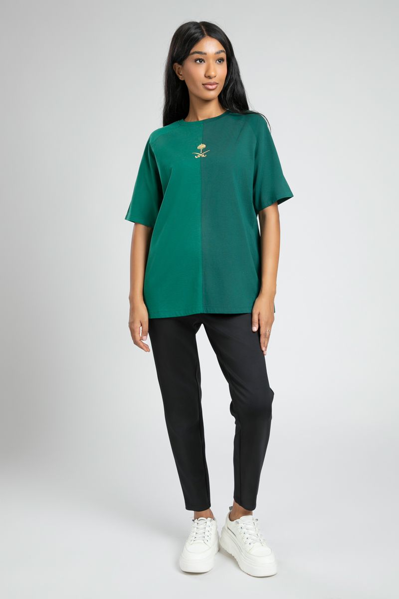 Contrast Style Tshirt with KSA Spirit Print