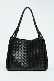 Woven Tote Bag with Braided Handles