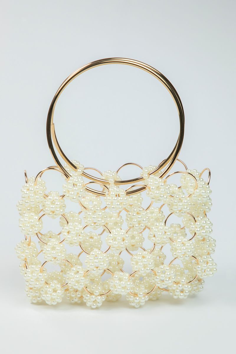 Handbag with Pearl Rings