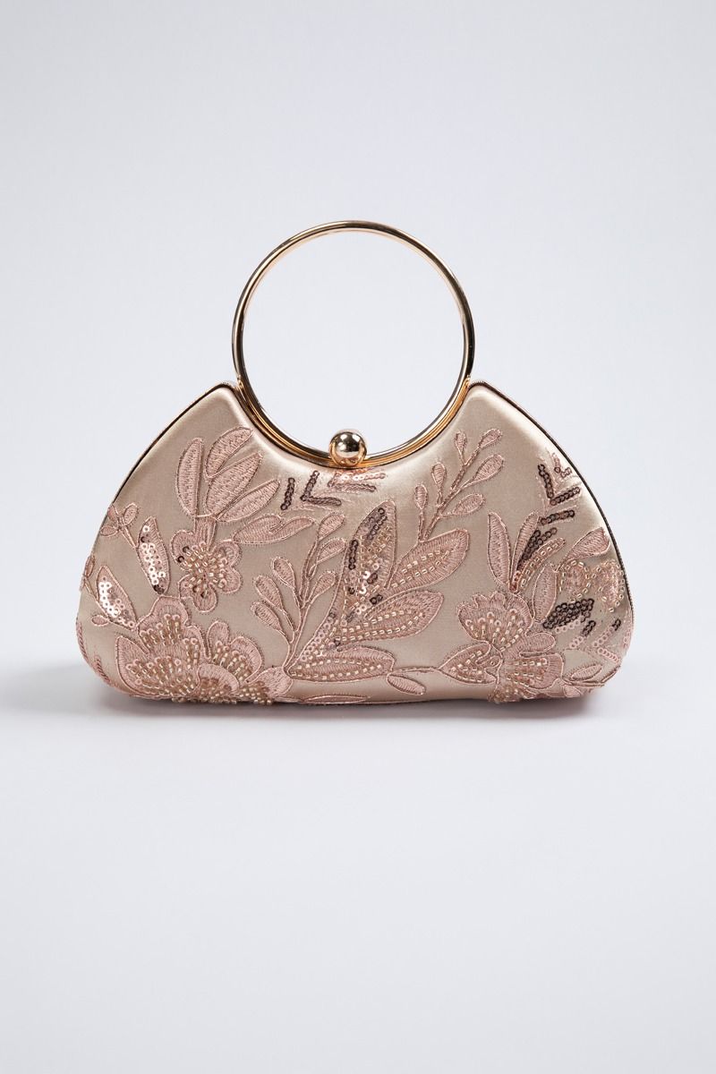 Women's Feminine Evening Bag with Embroidery & Sequins