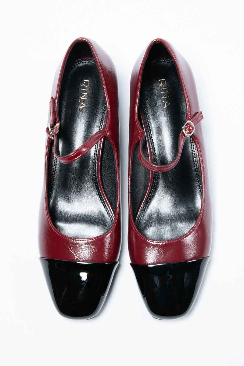 Women's Heeled Shoes - Classic Contrast Elegance