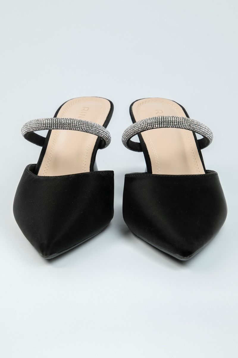 Chic Rhinestone Heeled Sandals - Sleek & Sparkling