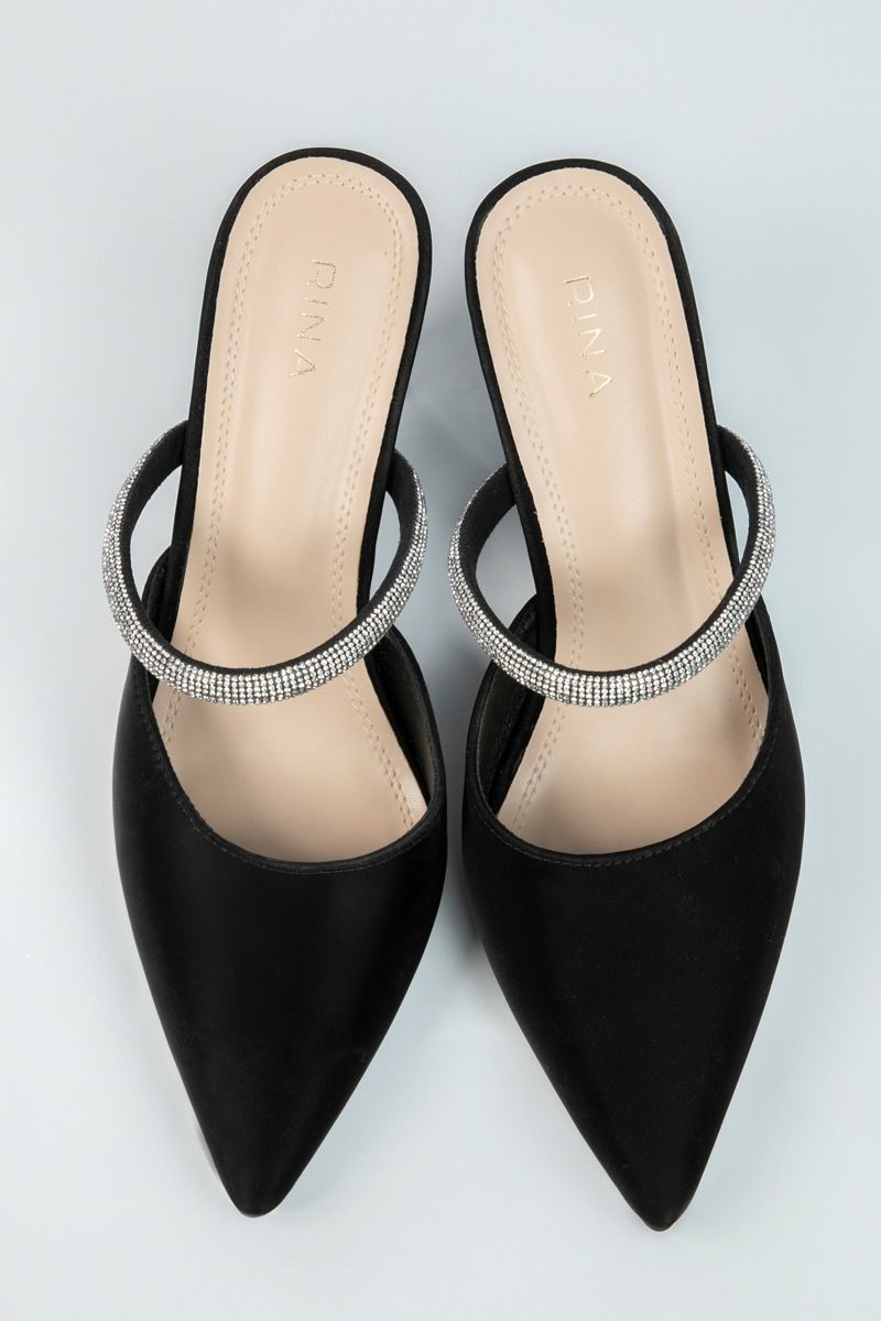 Chic Rhinestone Heeled Sandals - Sleek & Sparkling