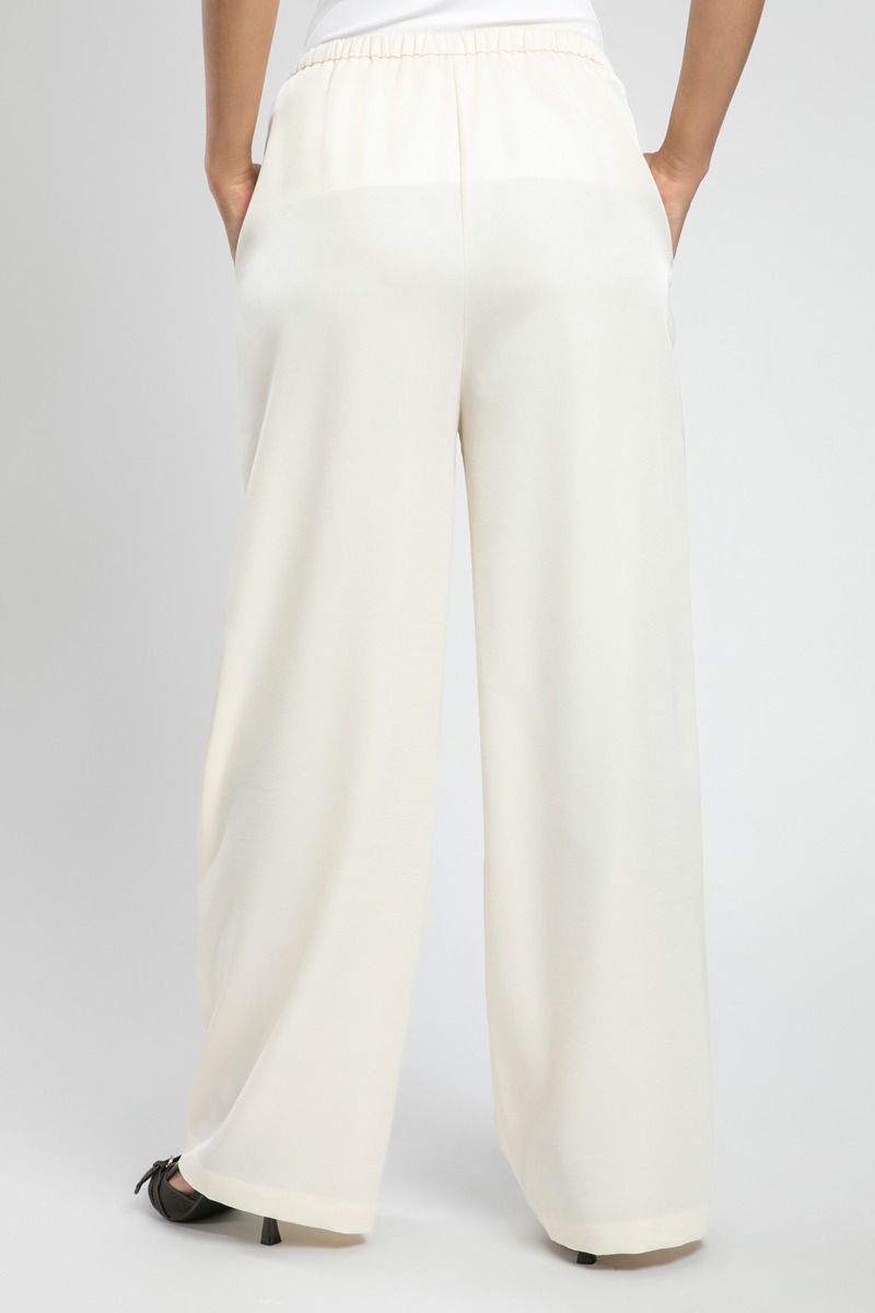 High Waist Wide Leg Pants with Button Detail