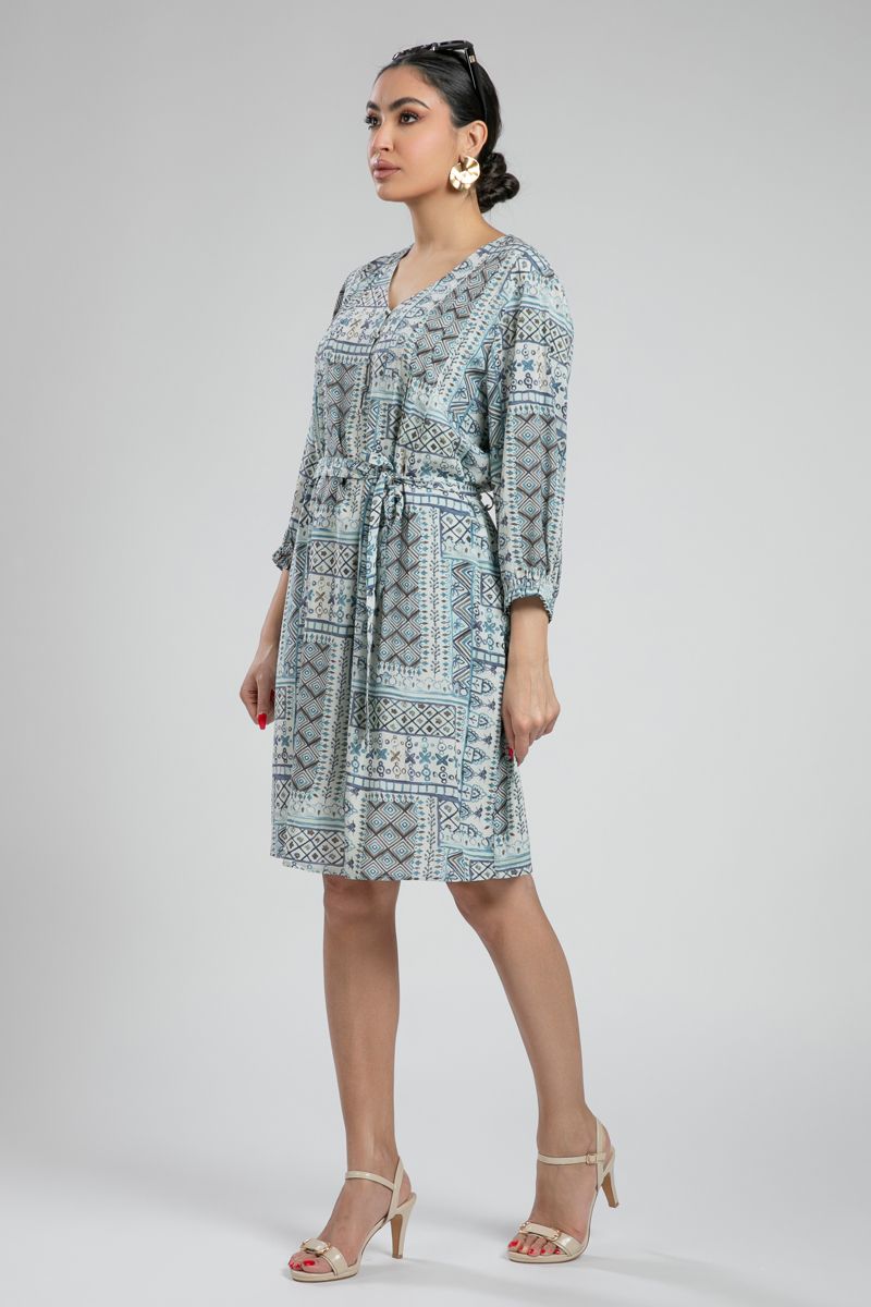 Printed Knee Length Dress