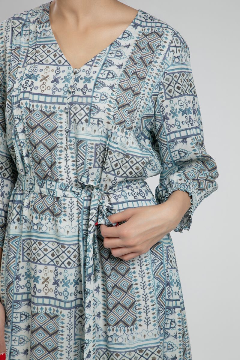 Printed Knee Length Dress