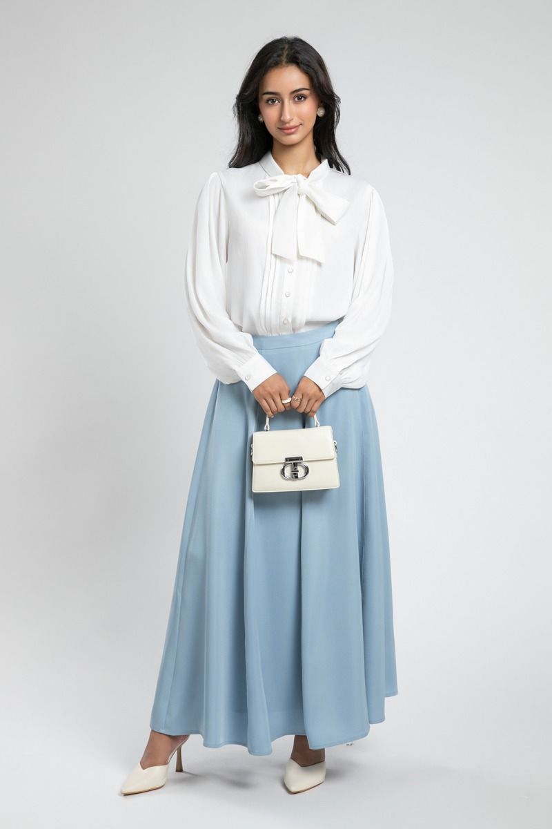 High Waist Flared Maxi Skirt