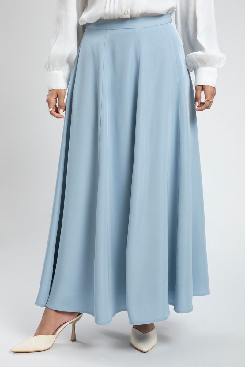 High Waist Flared Maxi Skirt