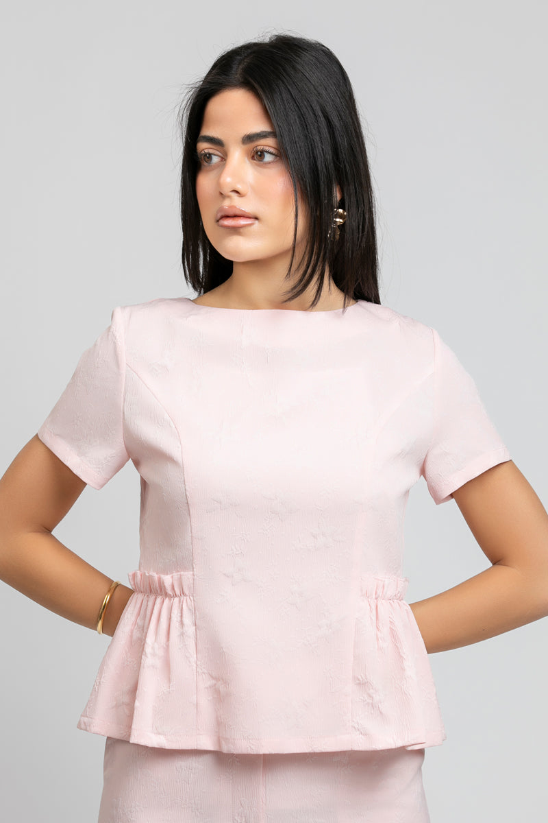 Textured Peplum Top