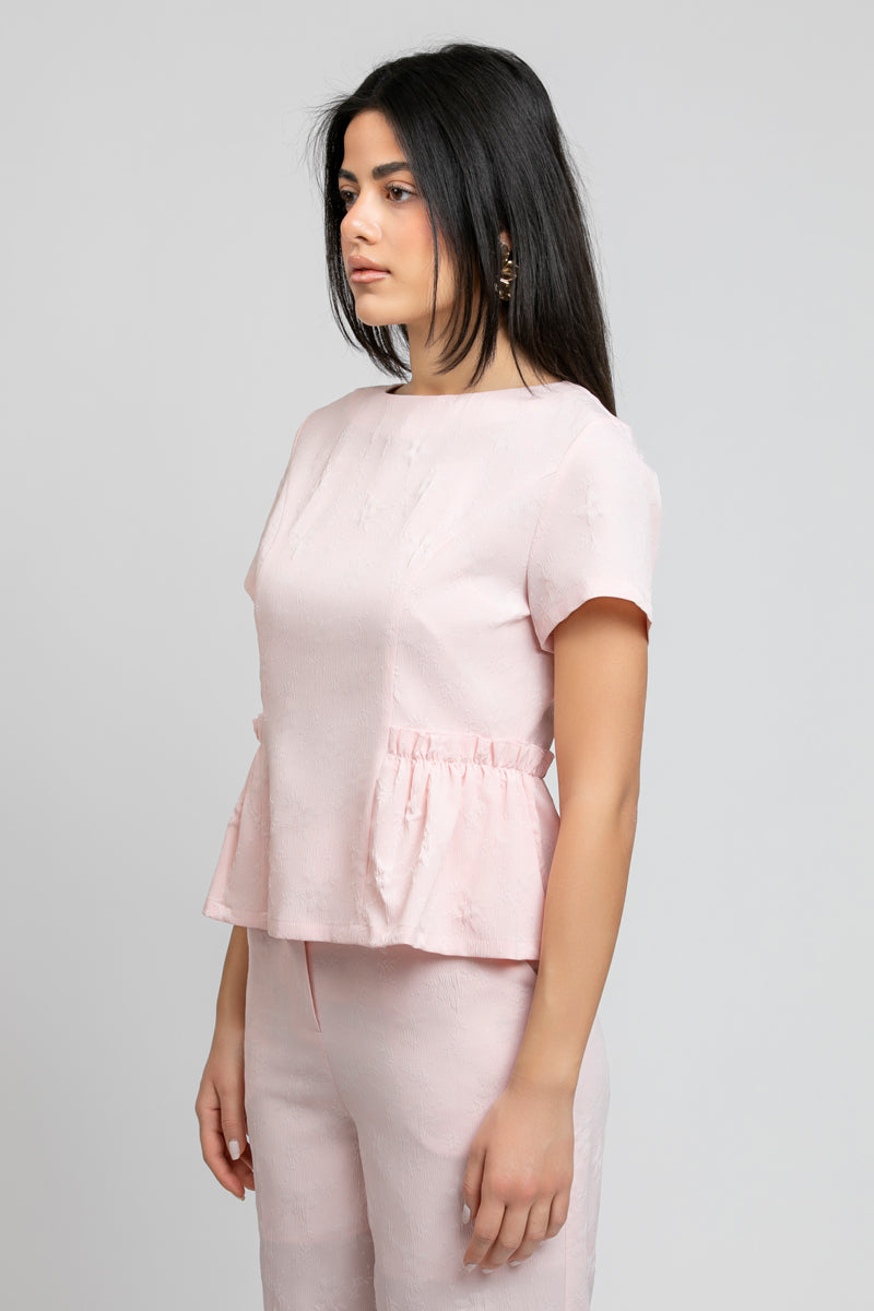 Textured Peplum Top