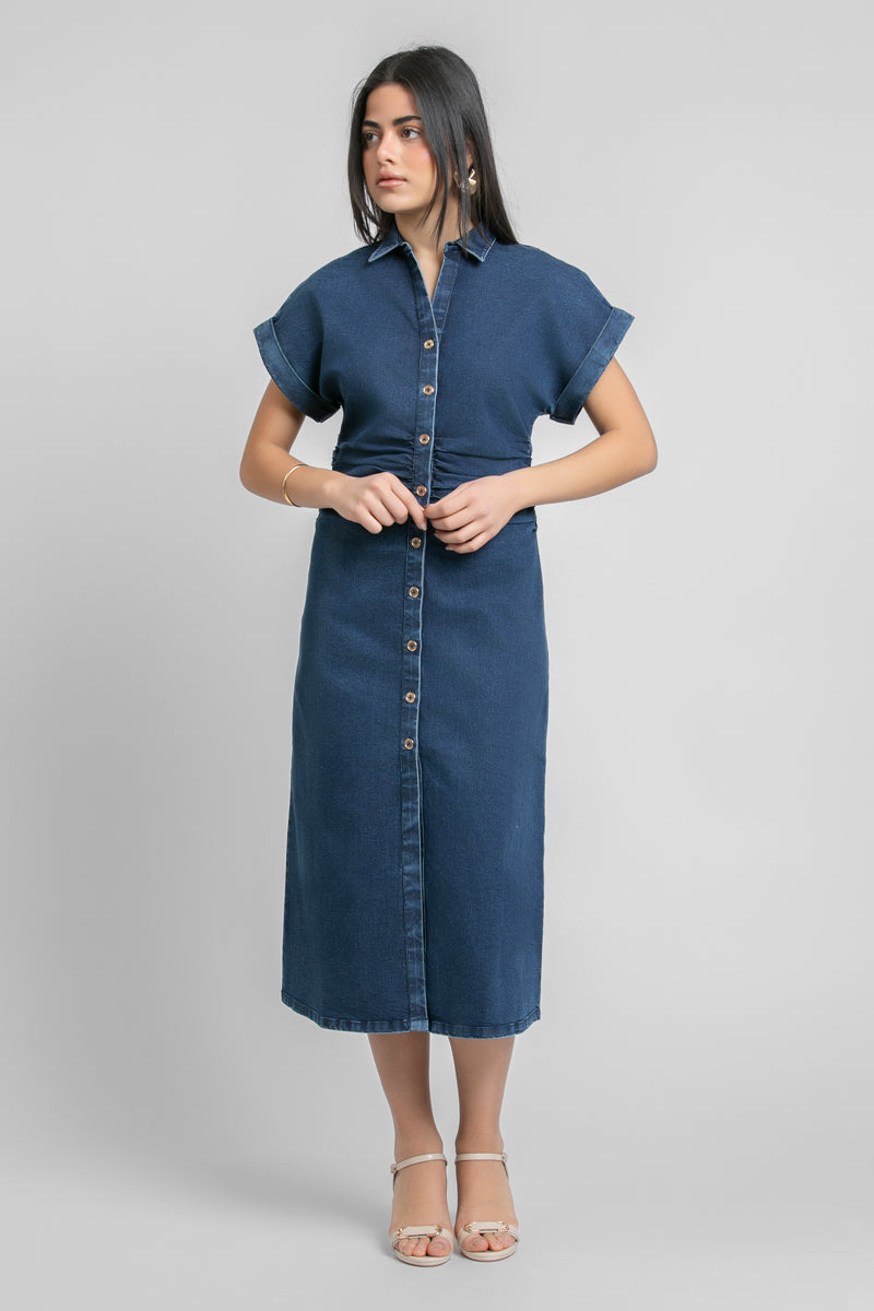 Longline Denim Shirt Dress