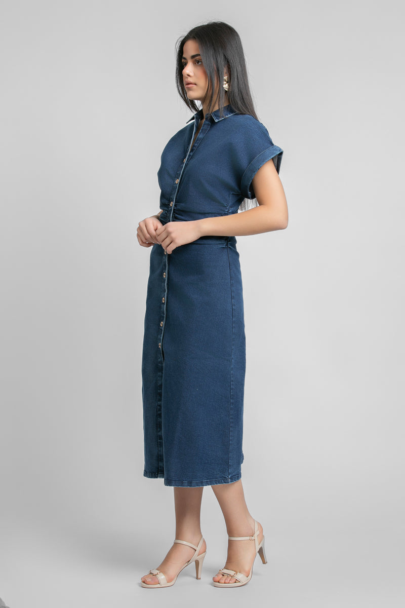 Longline Denim Shirt Dress
