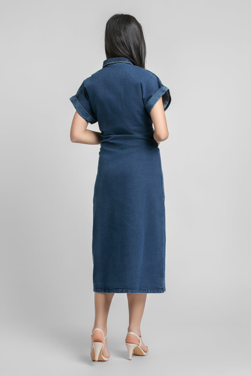 Longline Denim Shirt Dress