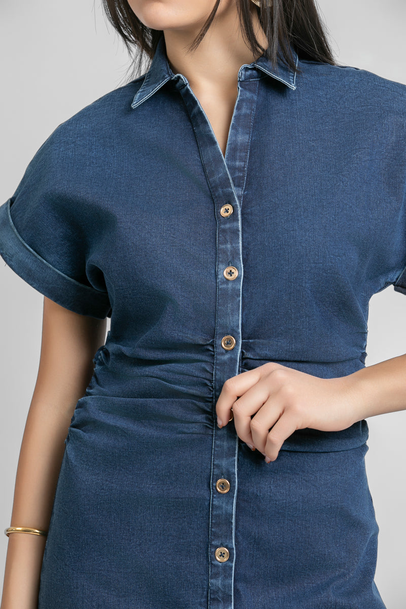 Longline Denim Shirt Dress