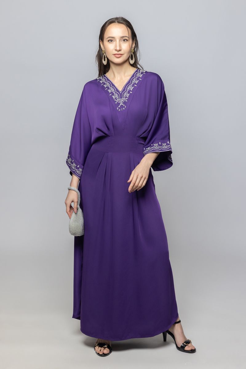 فستان نسائي ماكسي بأكمام ثلاث أرباع