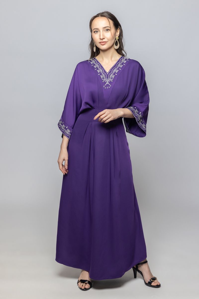 فستان نسائي ماكسي بأكمام ثلاث أرباع