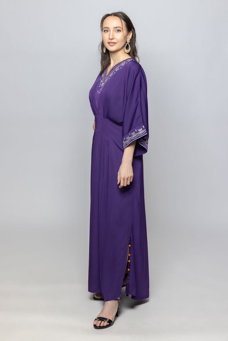 فستان نسائي ماكسي بأكمام ثلاث أرباع