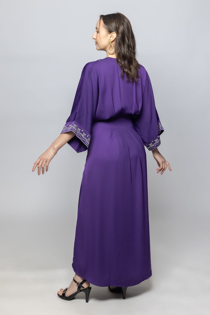 فستان نسائي ماكسي بأكمام ثلاث أرباع