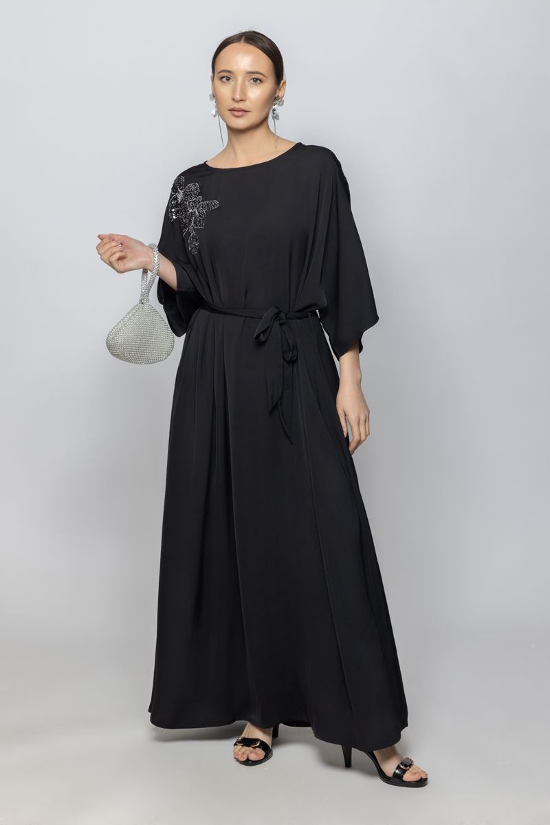 فستان نسائي ماكسي بأكمام ثلاث أرباع