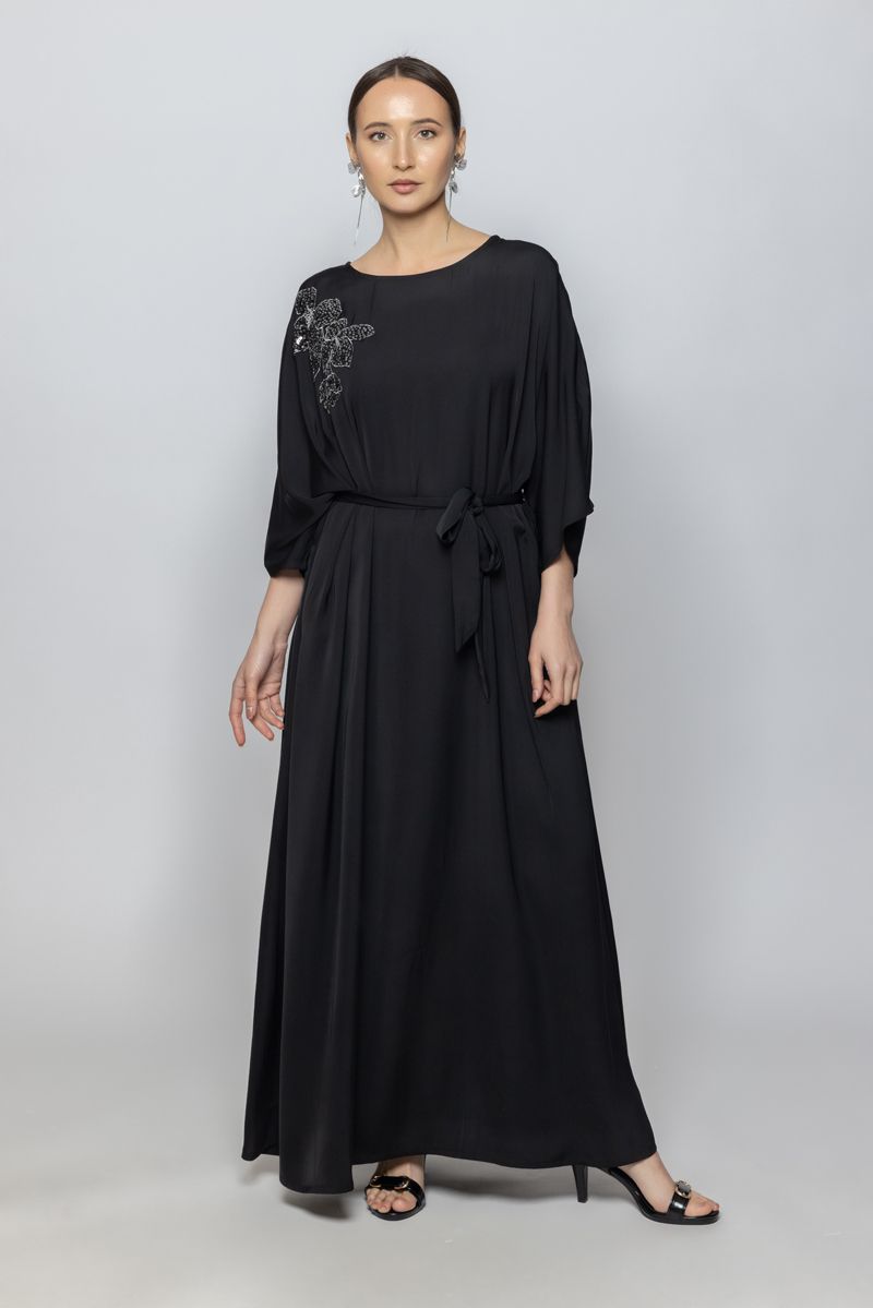 فستان نسائي ماكسي بأكمام ثلاث أرباع