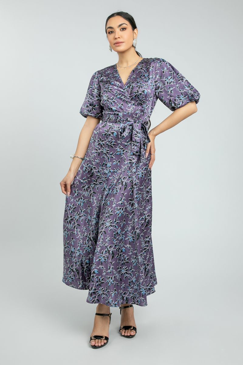 فستان نسائي ماكسي أنيق مطبّع