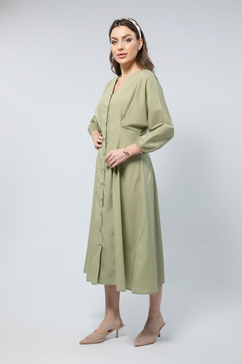 فستان طويل بنمط قميص - أناقة بلا عناء مع تحديد الخصر