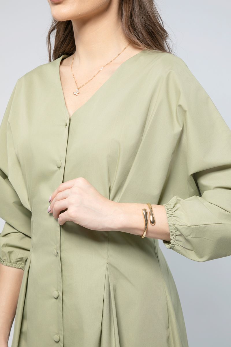 فستان طويل بنمط قميص - أناقة بلا عناء مع تحديد الخصر