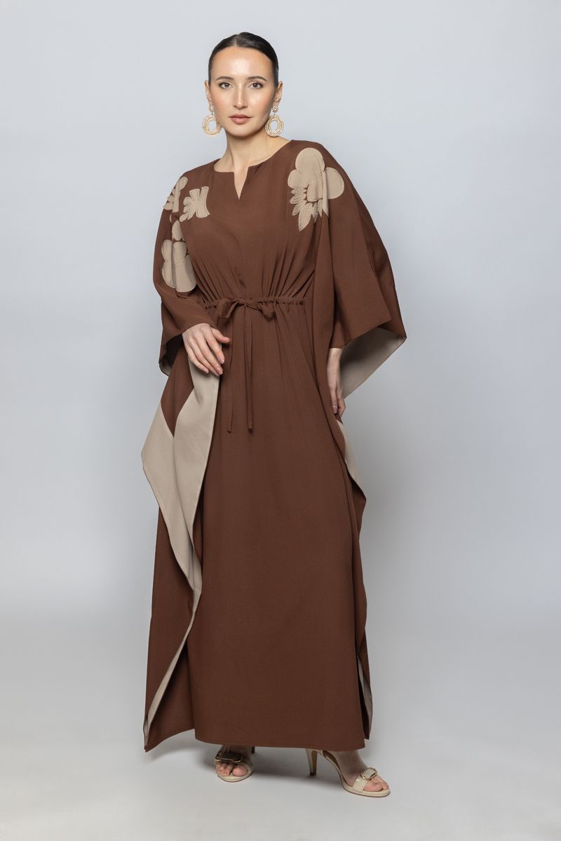 فستان نسائي ماكسي بأكمام ثلاث أرباع