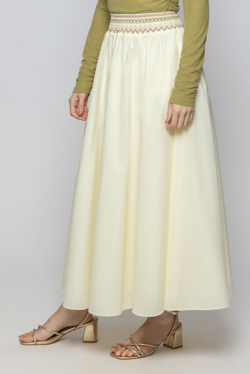 Women Maxi Skirt with Embroidery Details