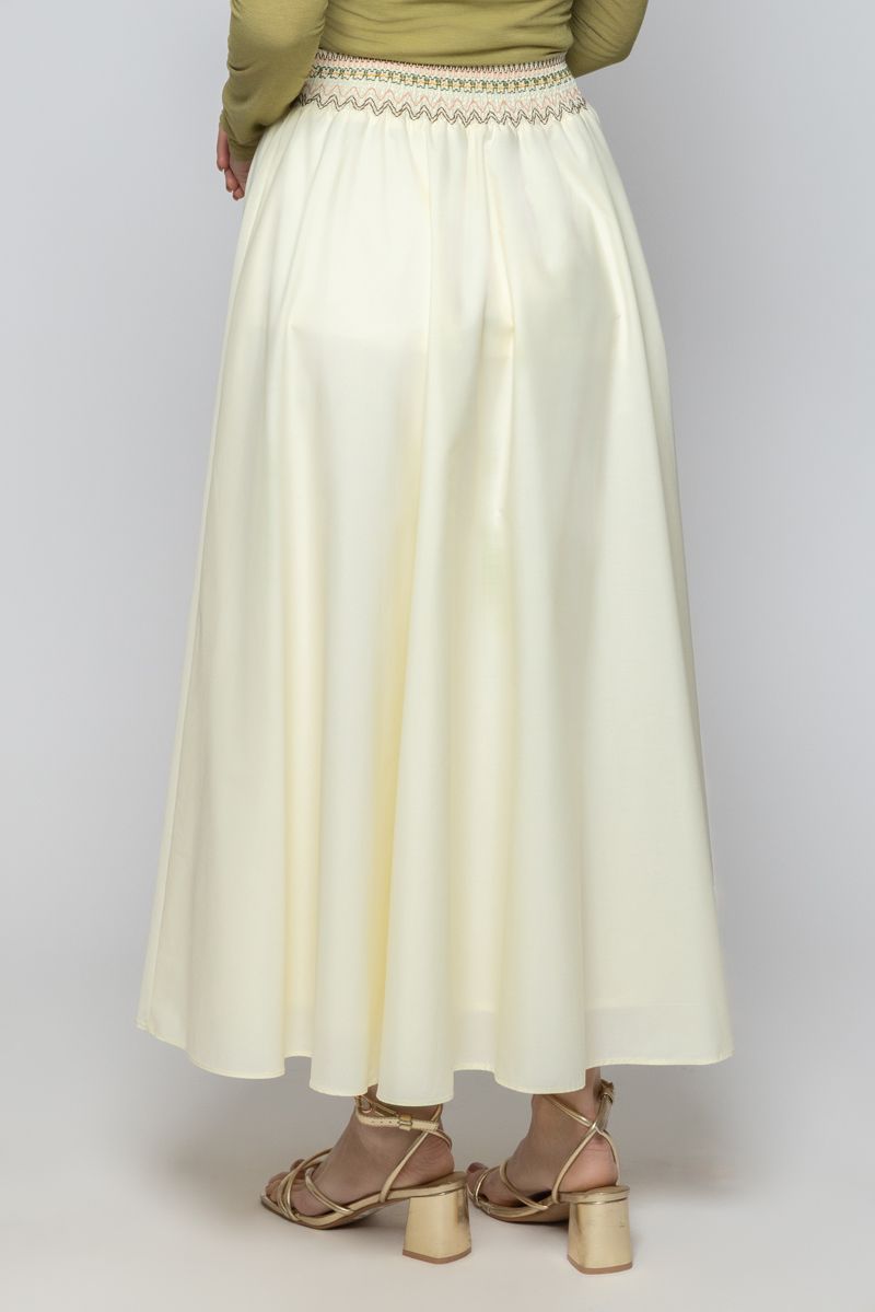 Women Maxi Skirt with Embroidery Details