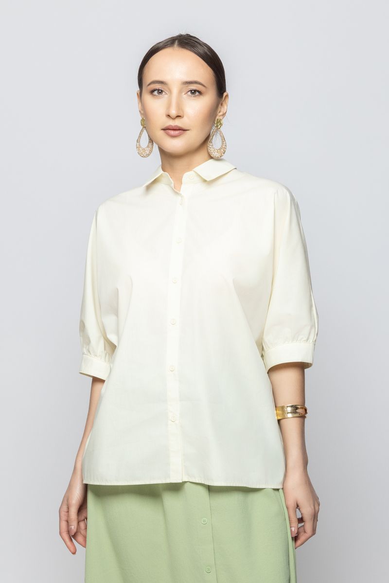 Women Three-Quarter Sleeves Unique Design Shirt Top