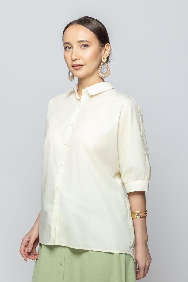 Women Three-Quarter Sleeves Unique Design Shirt Top