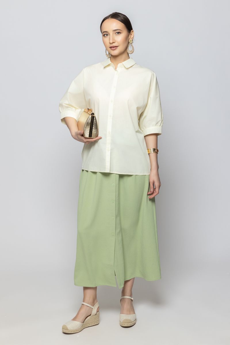 Women Three-Quarter Sleeves Unique Design Shirt Top