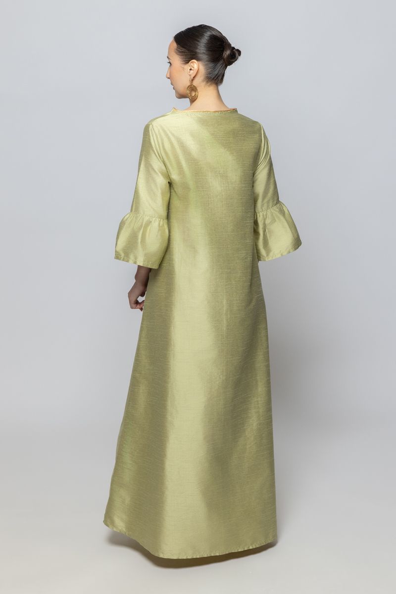 فستان نسائي ماكسي بأكمام ثلاث أرباع