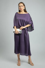 Women's Greek Style One-Shoulder Midi Dress