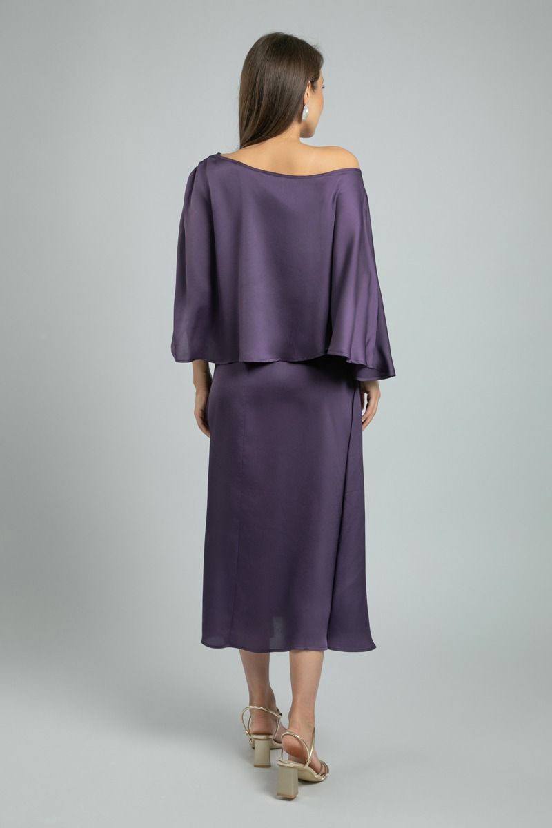 Women's Greek Style One-Shoulder Midi Dress