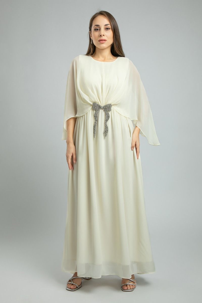 Maxi Womens Dress for Special Occasions with studded Bow