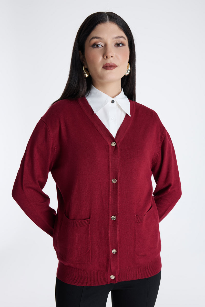 Button Front Knitted Cardigan