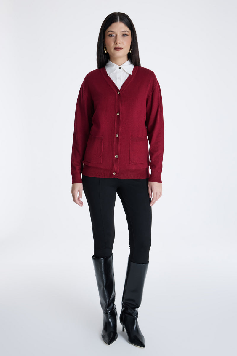 Button Front Knitted Cardigan