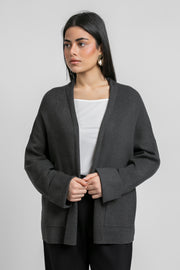 Open Front Knitted Cardigan